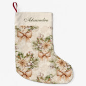 Elegante Rustikale Wasserfarbe Botanische Weihnach Kleiner Weihnachtsstrumpf (Vorderseite)