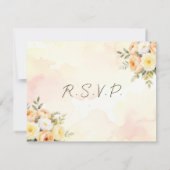 Elegante rustikale Wasserfarbe Hübsche Blumenhochz RSVP Karte (Rückseite)
