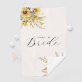 Elegante Rustikale Wasserfarbe Sonnenblumen Blumen Golfhandtuch (Insitu)