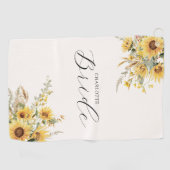 Elegante Rustikale Wasserfarbe Sonnenblumen Blumen Golfhandtuch (Horizontal)