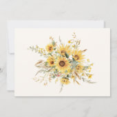 Elegante rustikale Wasserfarbe Sonnenblumen Mitteilungskarte (Rückseite)