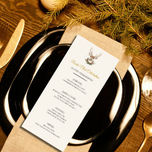 Elegante rustikale Weihnachts-Menükarte Noël Menükarte
