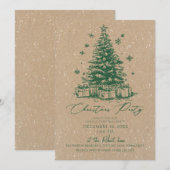 Elegante Rustikale Weihnachtsbaumfeier Einladung (Vorne/Hinten)