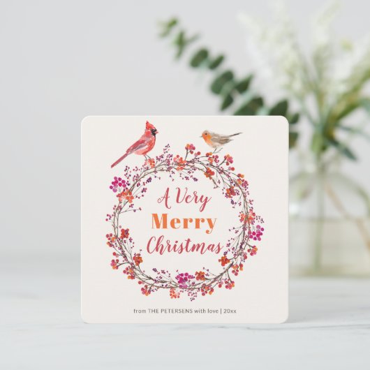 Elegante rustikale Weihnachtsbaumschrift Feiertagskarte (Stehend Vorderseite)