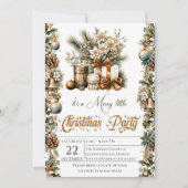 Elegante Rustikale Weihnachtsfeiertage Party Einla Einladung (Vorderseite)