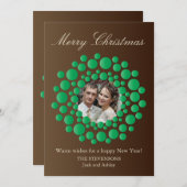 Elegante Rustikale Weihnachtskranz-Foto-Flachkarte Feiertagskarte (Vorne/Hinten)