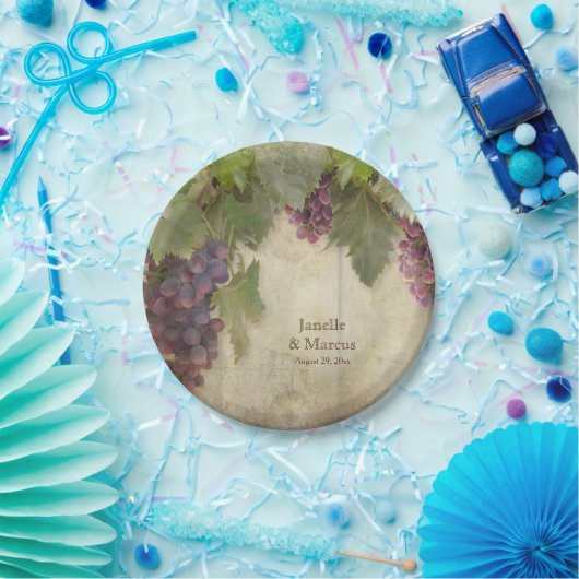 Elegante Rustikale Weinkellerei Herbst Party Dekor Pappteller (Party)