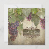 Elegante Rustikale Weinkellerei Hochzeit im Herbst Einladung (Rückseite)