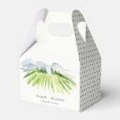 Elegante Rustikale Weinkellerei Weinberg Hochzeit Geschenkschachtel (Vorderseite)