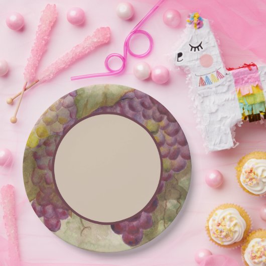 Elegante Rustikale Weinkultur und Erde Pappteller (Party)