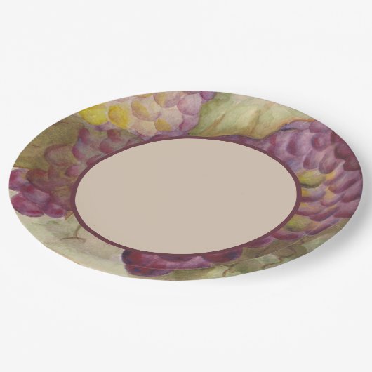 Elegante Rustikale Weinkultur und Erde Pappteller (Schrägansicht)