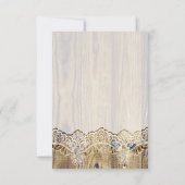 Elegante rustikale weiße Spitze auf Holzhochzeit R RSVP Karte (Rückseite)