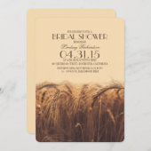 elegante rustikale Weizenbraun-Dusche Einladung (Vorne/Hinten)