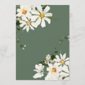 Elegante rustikale White Daisies Moderne Grüne Hoc Einladung (Rückseite)