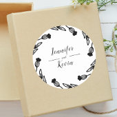 Elegante rustikale Wildblume Dekorative Hochzeit Runder Aufkleber