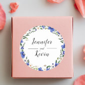 Elegante rustikale Wildblume farbenfrohe Hochzeit Runder Aufkleber