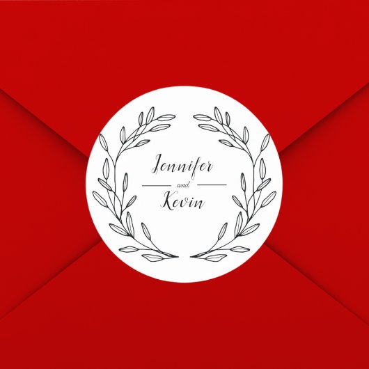 Elegante rustikale Wildblume Folk Wedding Runder Aufkleber