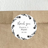 Elegante rustikale Wildblume Folk Wedding Vielen D Runder Aufkleber