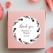 Elegante rustikale Wildblume Folk Wedding Vielen D Runder Aufkleber