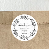 Elegante rustikale Wildblume Folk Wedding Vielen D Runder Aufkleber