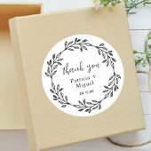 Elegante rustikale Wildblume Folk Wedding Vielen D Runder Aufkleber