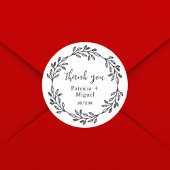 Elegante rustikale Wildblume Folk Wedding Vielen D Runder Aufkleber