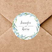 Elegante Rustikale Wildblume Hochzeit Runder Aufkleber