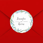 Elegante Rustikale Wildblume Hochzeit Runder Aufkleber