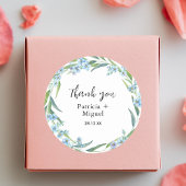 Elegante rustikale Wildblume Hochzeit Vielen Dank Runder Aufkleber