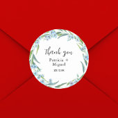 Elegante rustikale Wildblume Hochzeit Vielen Dank Runder Aufkleber