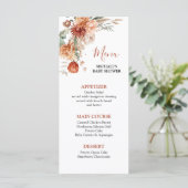 Elegante rustikale Wildblume sinkt in Liebe Baby D Menükarte (Stehend Vorderseite)