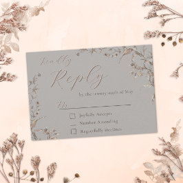 Elegante rustikale Wildblumen auf Hochzeiten RSVP Karte