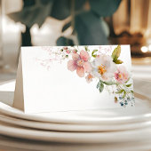 Elegante rustikale Wildblumen Hochzeit Platzkarte