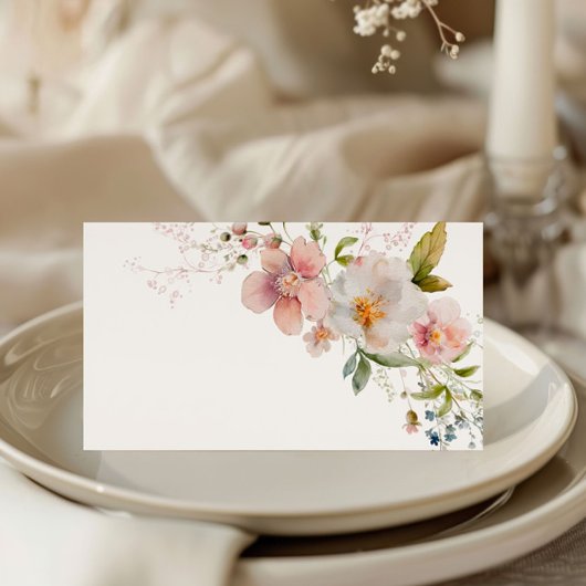 Elegante rustikale Wildblumen Hochzeit Platzkarte