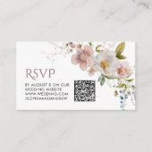 Elegante rustikale Wildblumen Hochzeiten QR-Code-U Begleitkarte (Vorderseite)
