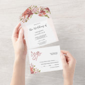 Elegante Rustikale Wildblumen Rodelbahn mit Aussic All In One Einladung (Abreißen)