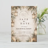 Elegante rustikale Winterhochzeit Save The Date (Stehend Vorderseite)