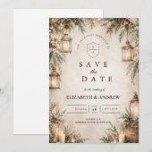 Elegante rustikale Winterhochzeit Save The Date (Vorne/Hinten)