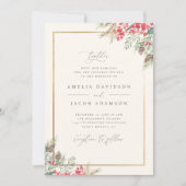 Elegante Rustikale Winterlandschaft Hochzeit Einladung (Vorderseite)