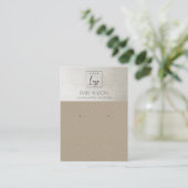 ELEGANTE RUSTISCHE KRAFT SILVER LOGO EARRING ANZEI VISITENKARTE (Stehend Vorderseite)