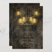 Elegante RUSTISCHE Muslimhochzeit Einladung (Vorne/Hinten)