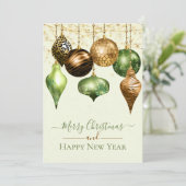 Elegante Safari Gold Ornament Frohe Weihnachtskart (Stehend Vorderseite)