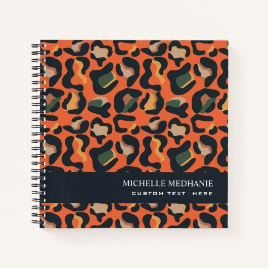 Elegante Safari Tier Leopard Spot MONOGRAM Notizblock (Vorderseite)