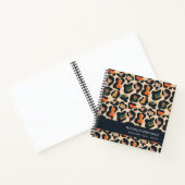 Elegante Safari Tier Leopard Spot MONOGRAM Notizblock (Innenseite)
