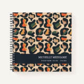 Elegante Safari Tier Leopard Spot MONOGRAM Notizblock (Vorderseite)
