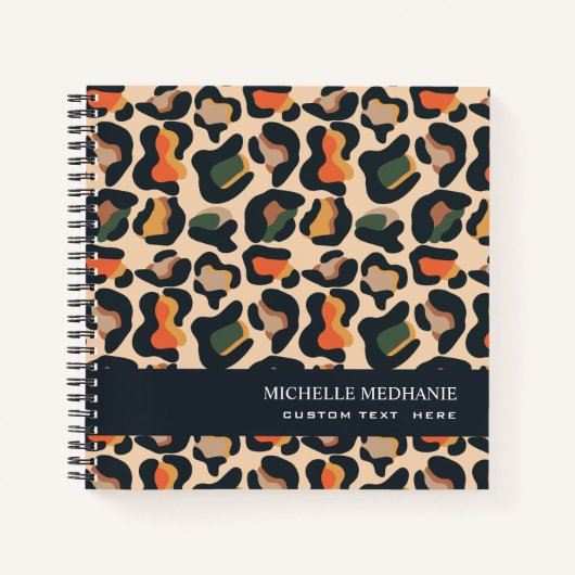 Elegante Safari Tier Leopard Spot MONOGRAM Notizblock (Vorderseite)