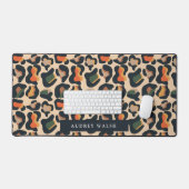 Elegante Safari Tierwelt Leopard-Spot Girly Schreibtischunterlage (Tastatur & Maus)