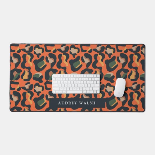 Elegante Safari Tierwelt Leopard-Spot Girly Schreibtischunterlage (Tastatur & Maus)