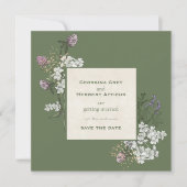 Elegante Sage and Cream Moderne Save the Date Card Einladung (Vorderseite)