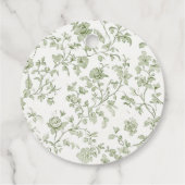 Elegante Sage Chinoiserie Hochzeit Geschenkanhänger (Rückseite)